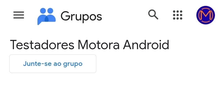 Tela do Google Groups mostrando a opção Junte-se ao grupo